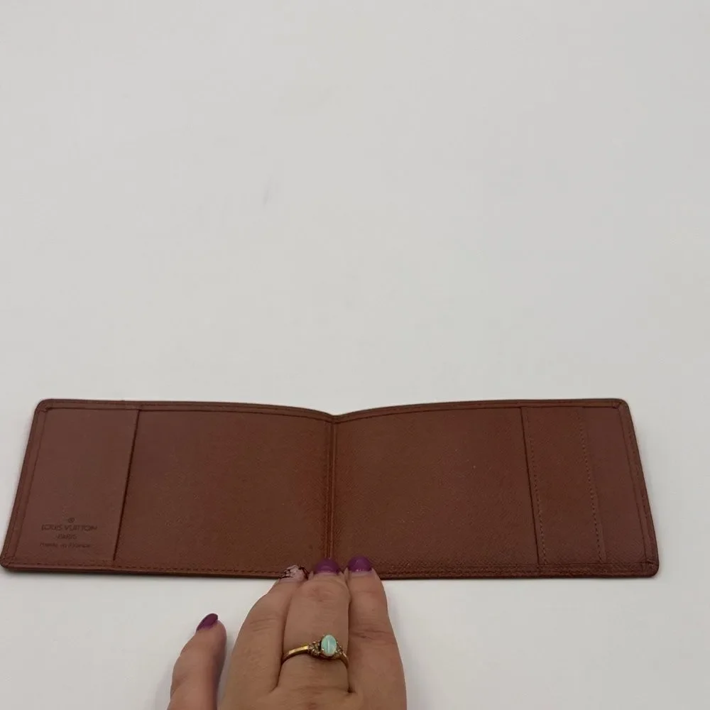Louis Vuitton Brown Leather Bifold Card Holder – Made in France